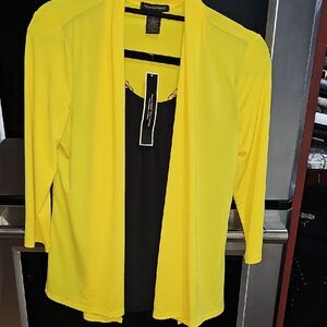 Susan Lawrence Yellow Open-Front Blouse